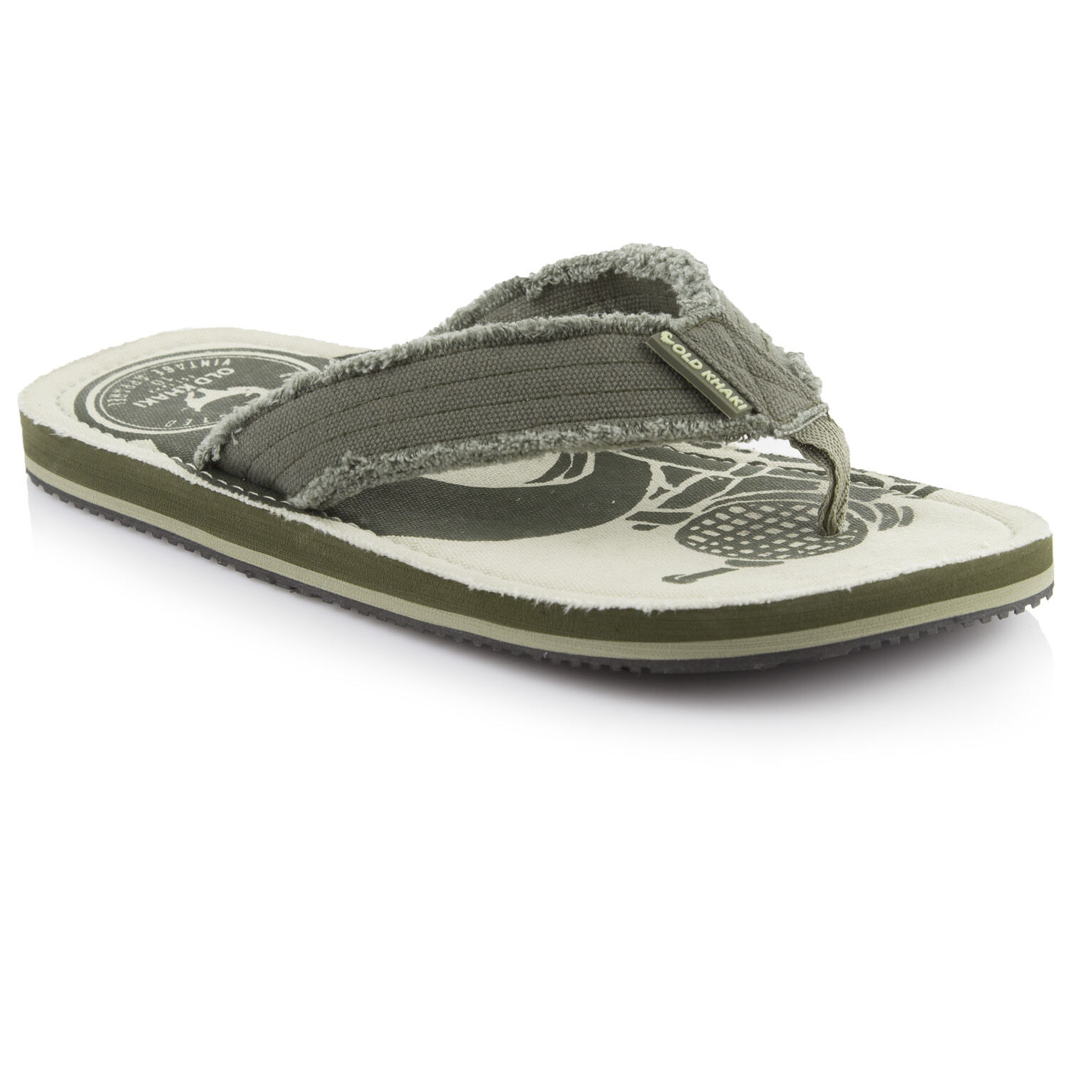 old khaki men's flip flops