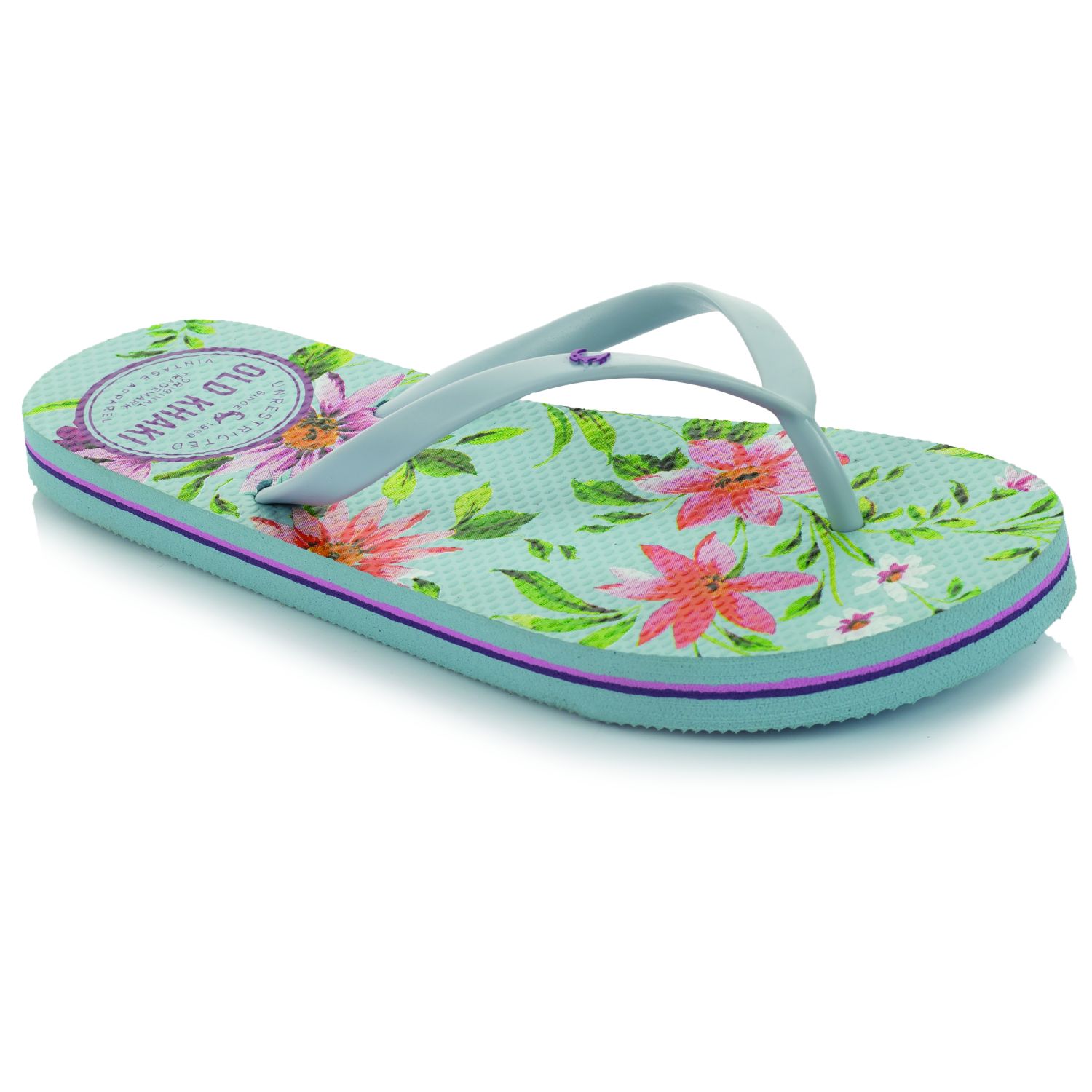 old khaki flip flops